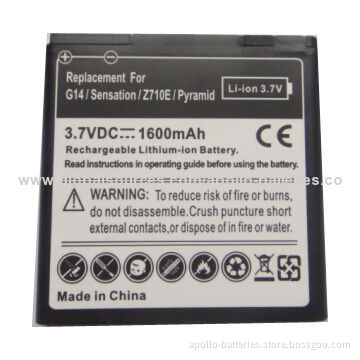 New model high capacity 1,600mAh mobile phone battery for HTC Sensation/Pyramid/Z710E/G14